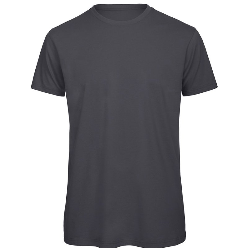 B&c Mens Favourite Organic Cotton Crew T-shirt (dark Gray) In Grey