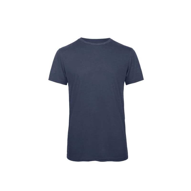 B&c Mens Favourite Short Sleeve Triblend T-shirt (heather Navy) In Blue