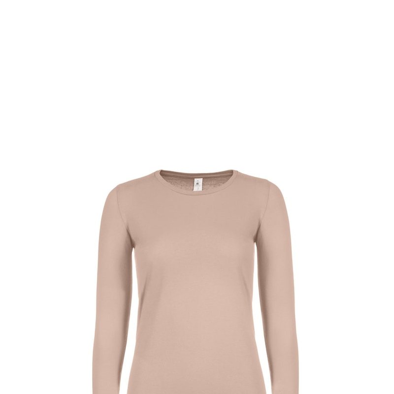 B&c Womens/ladies E150 Long Sleeve T-shirt (millennial Pink)