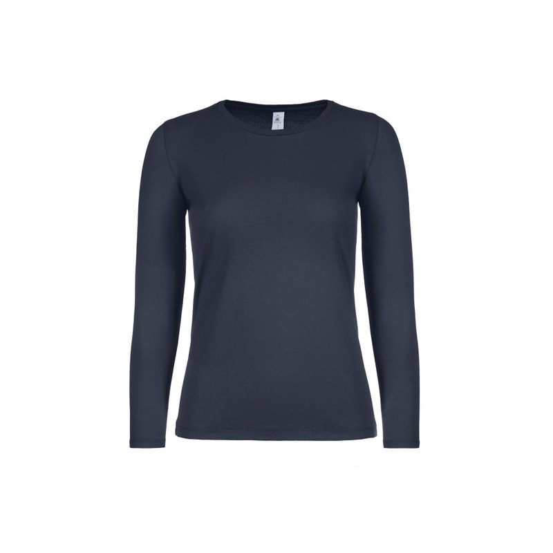 B&c Womens/ladies E150 Long Sleeve T-shirt (navy) In Blue