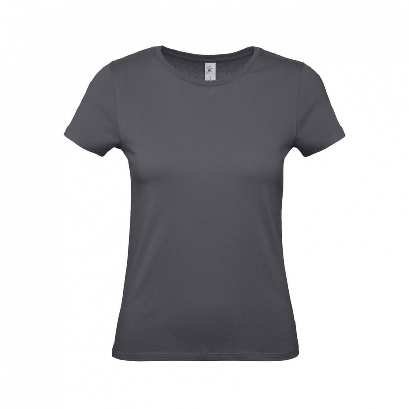B&c Womens/ladies E150 T-shirt (dark Gray) In Grey