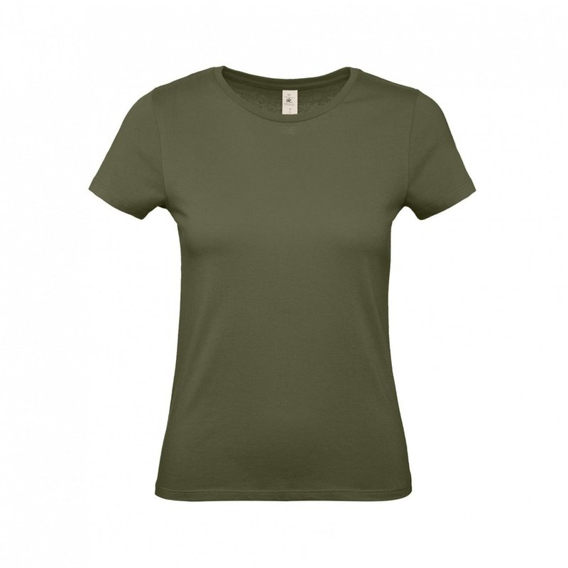 B&c Womens/ladies E150 T-shirt (urban Khaki) In Green
