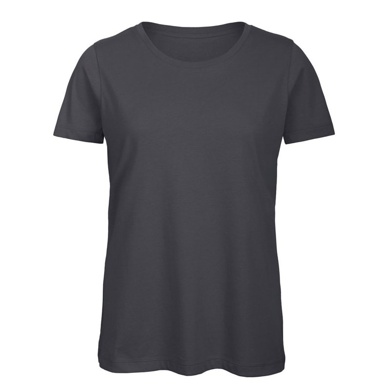B&c Womens/ladies Favourite Organic Cotton Crew T-shirt (dark Gray) In Grey
