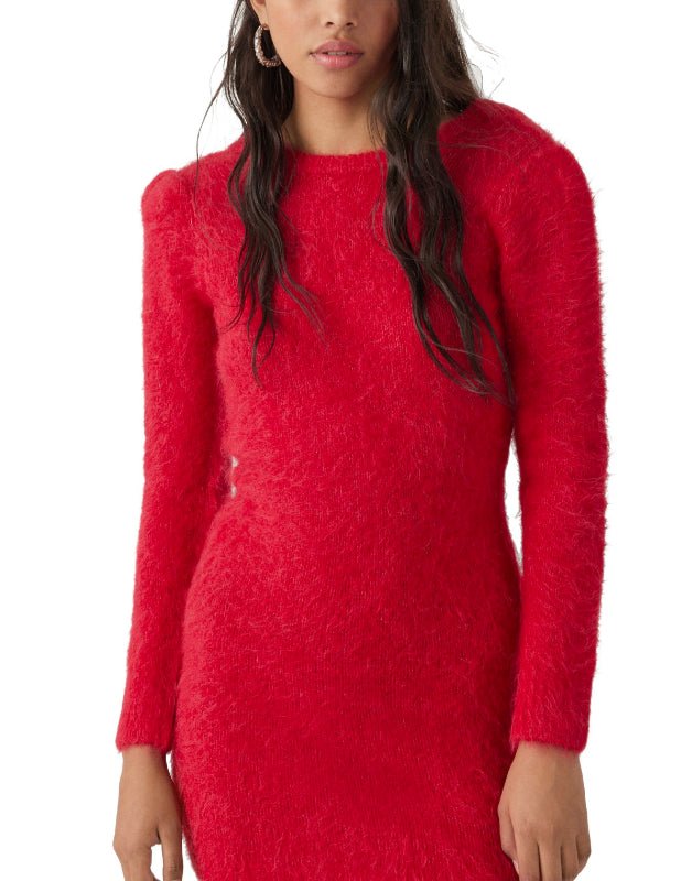 Shop Ba&sh Women's Red Tunisia Alpaca Sweater Mini Dress