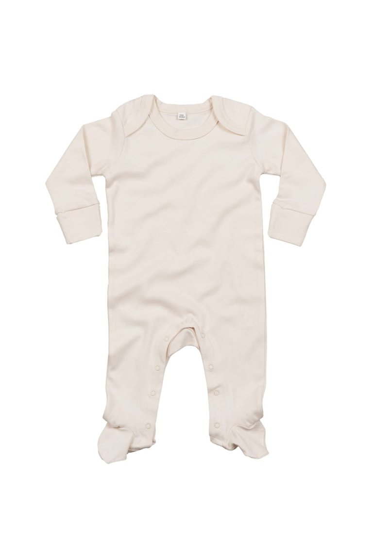 Babybugz Baby Unisex Organic Cotton Envelope Neck Sleepsuit (Natural) - Natural