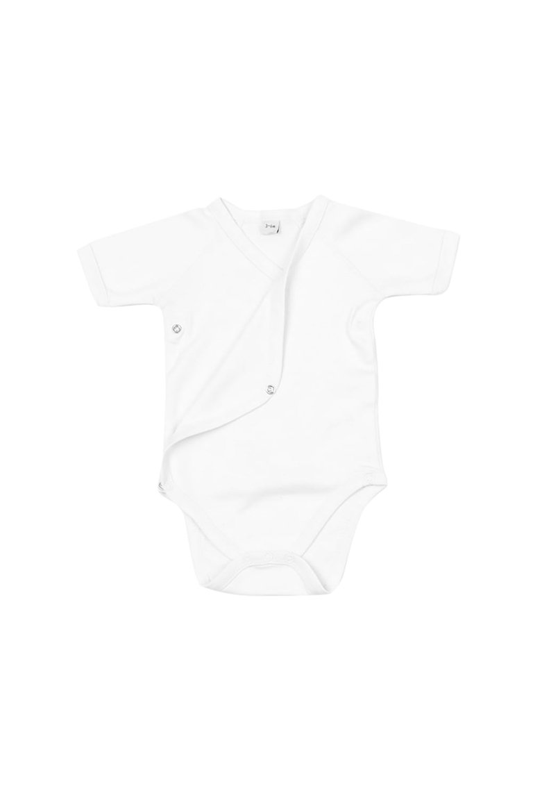Babybugz Baby Unisex Organic Cotton Kimono Bodysuit (White) - White