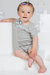 BabyBugz Unisex Baby Short Sleeve Striped Bodysuit (White/Heather)