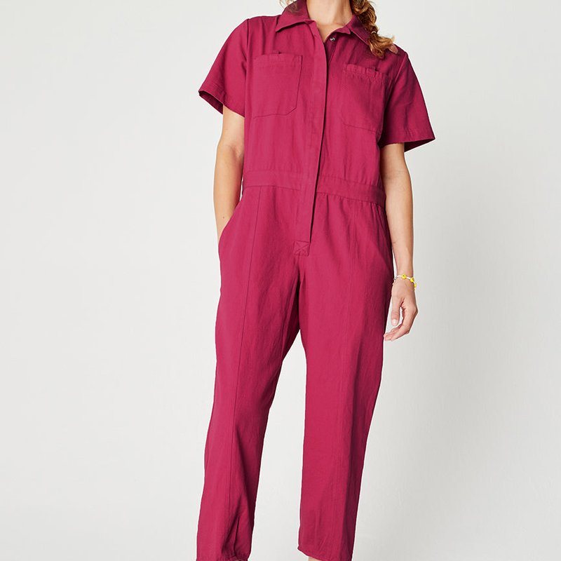 Back Beat Co. Organic Cotton Boiler Suit In Red