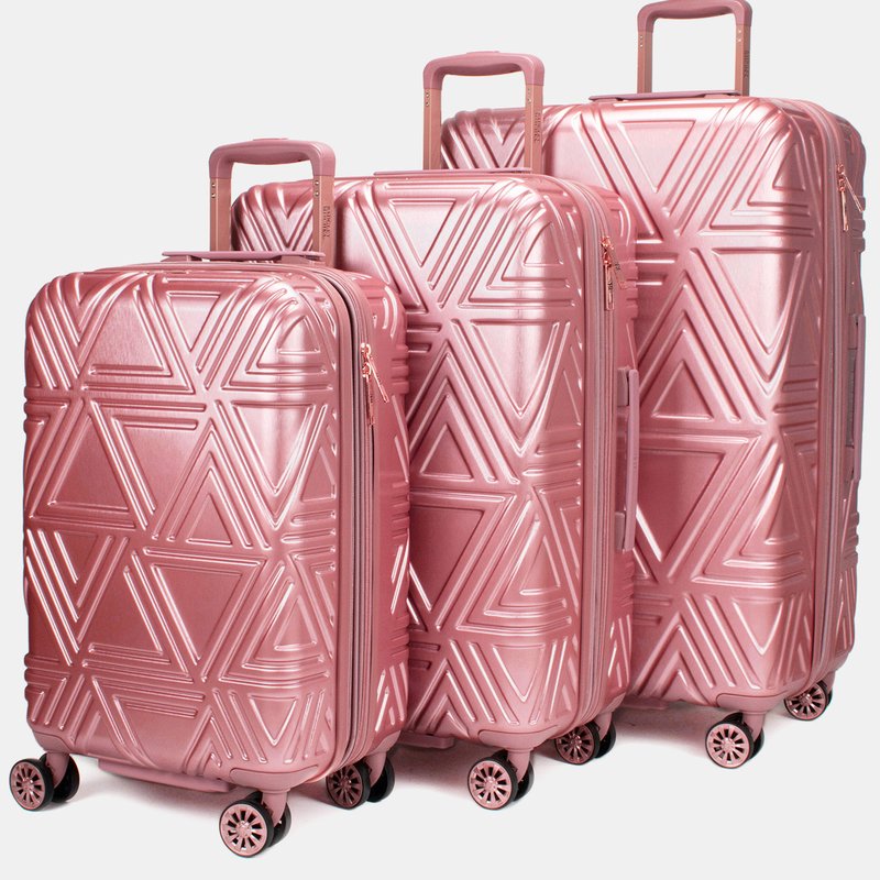 Modern Trolley Contour 3 Piece Expandable Spinner Wheels Luggage / Suitcase Set (ros In Rose Gold