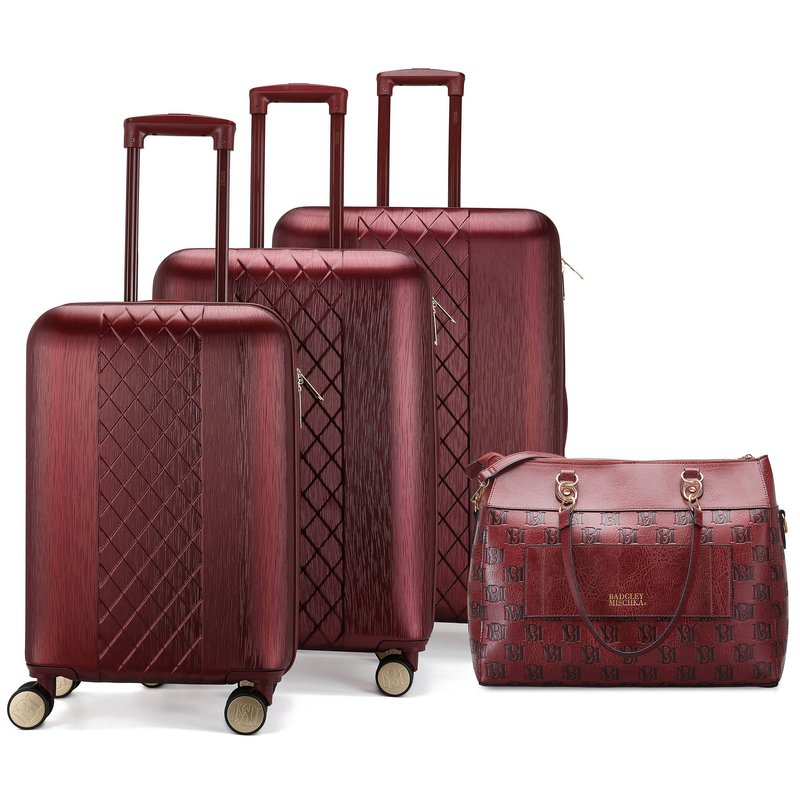 Badgley Mischka Luggage Diamond | Madalyn Classy Luggage Bundle In Red