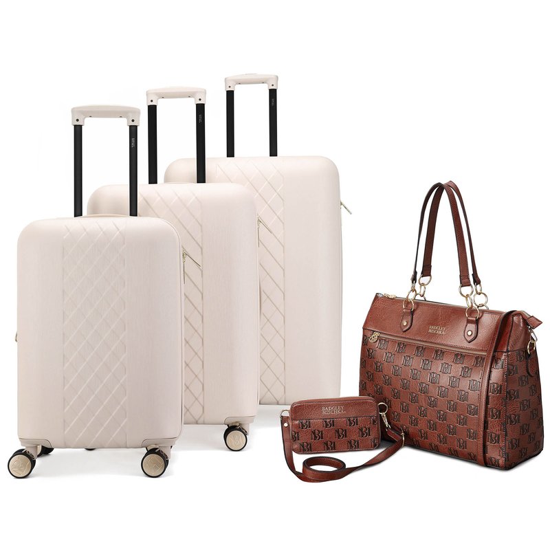 Badgley Mischka Luggage Diamond | Madalyn Classy Travel Bundle In White