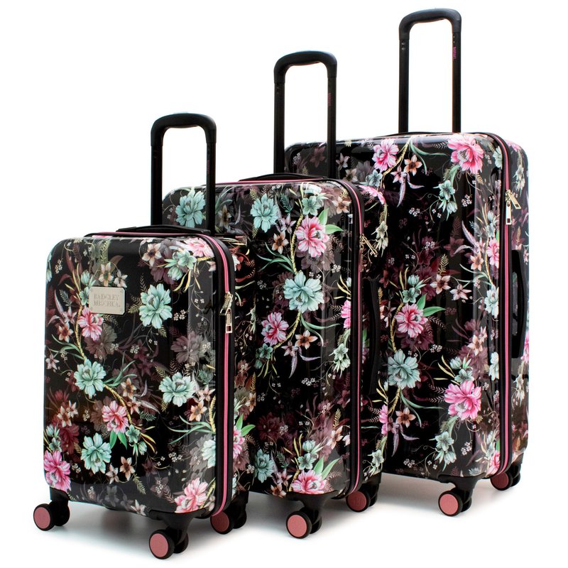 Badgley Mischka Luggage Essence 3 Piece Expandable Luggage Set In Black
