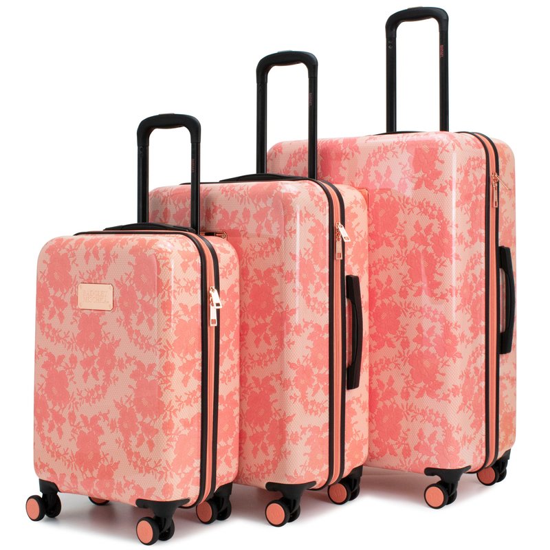 Badgley Mischka Luggage Essence 3 Piece Expandable Luggage Set In Pink