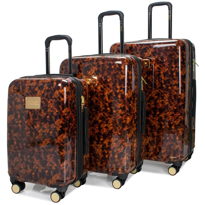 Badgley Mischka Essence 3 Piece Expandable Luggage Set In Brown