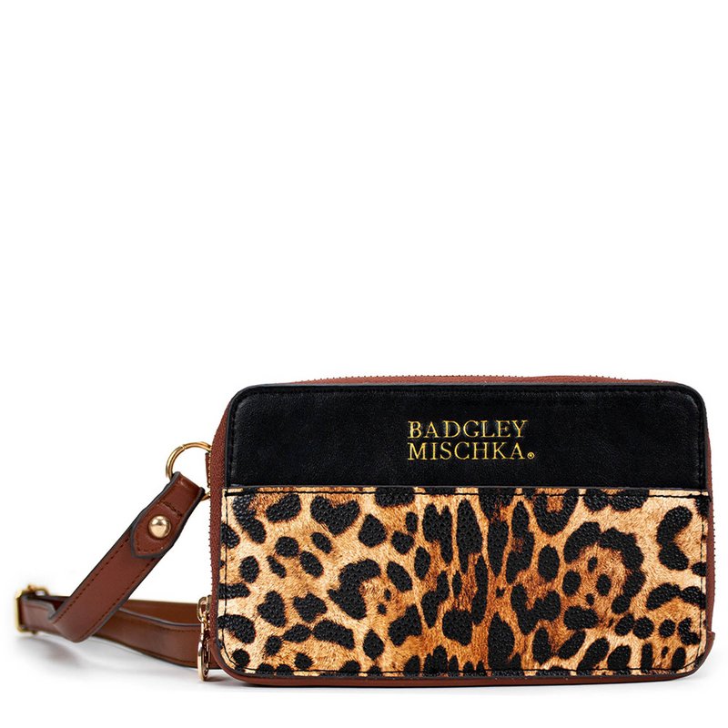 Shop Badgley Mischka Leopard Belt Bag / Fanny Pack In Brown