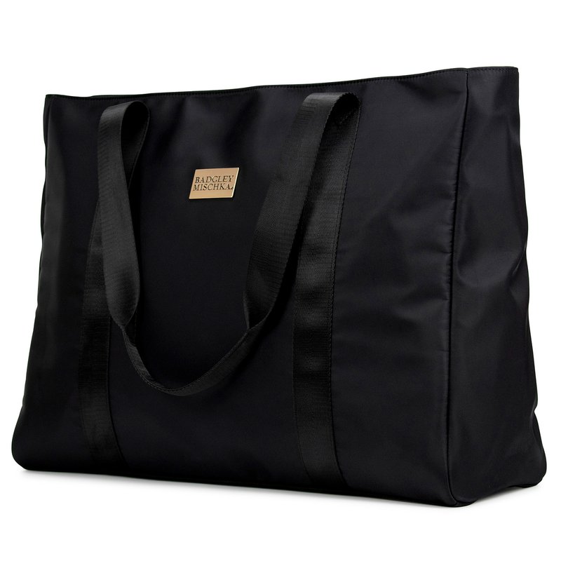 Badgley Mischka Luggage Uncomplicated Nylon Weekender Tote Bag In Black