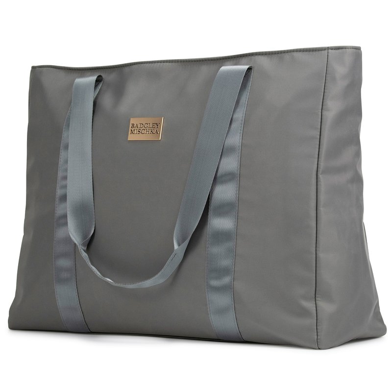 Badgley Mischka Luggage Uncomplicated Nylon Weekender Tote Bag In Grey
