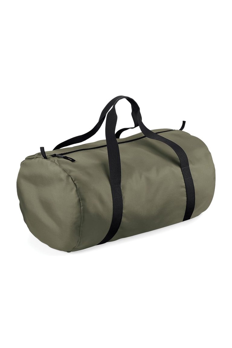 BagBase Packaway Barrel Bag/Duffel Water Resistant Travel Bag (8 Gallons) (Olive Green / Black) (One Size) - Olive Green / Black