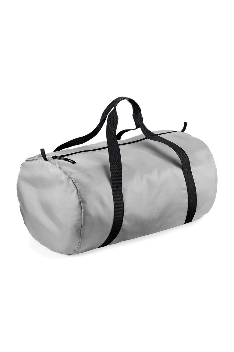BagBase Packaway Barrel Bag/Duffel Water Resistant Travel Bag (8 Gallons) (Silver / Black) (One Size) - Silver / Black