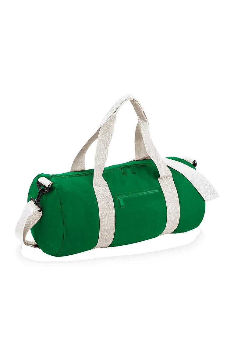 Bagbase Plain Varsity Barrel/Duffel Bag (20 Liters) (Kelly Green/Off White) (One Size) - Kelly Green/Off White