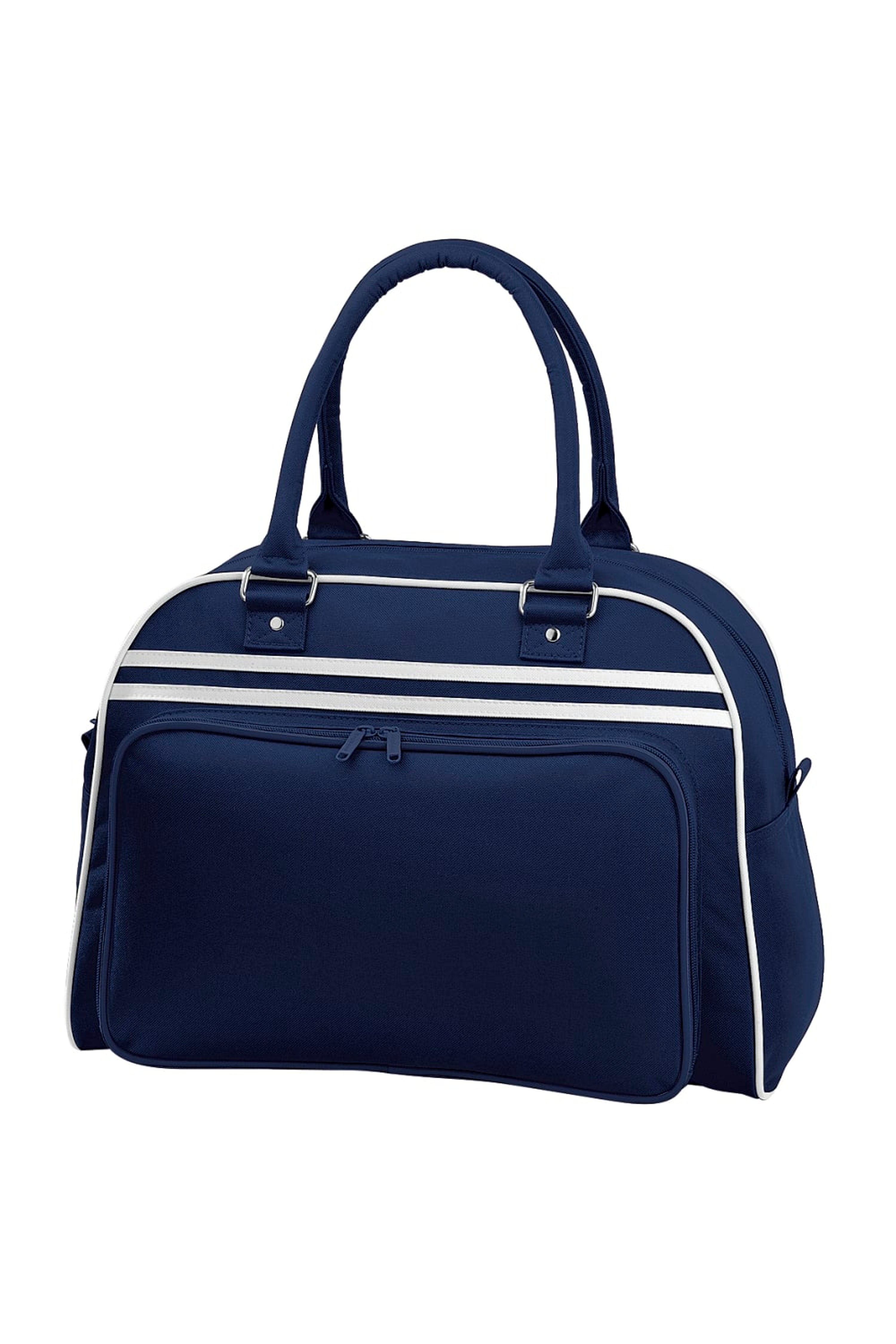 French Navy/White Retro Bowling Bag by BagBase 7 Colours Avilable
