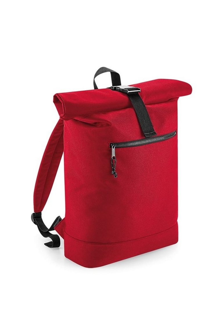 Bagbase Rolled Top Recycled Backpack (Red) (One Size) - Red