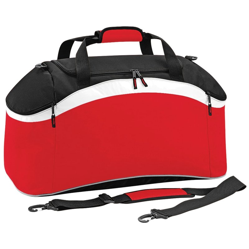 Bagbase Teamwear Sport Holdall / Duffel Bag (54 Liters) (pack Of 2) (classic Red/ Black/ Whi