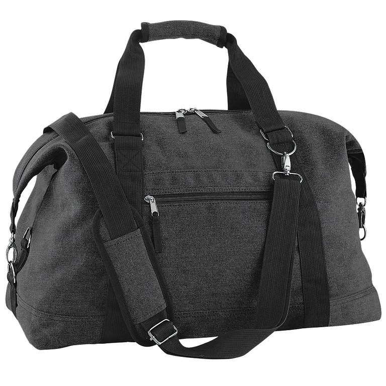 Bagbase Vintage Canvas Weekender / Carryall Carry Bag (7.9 Gallons) (Pack of 2) (Vintage Black) (One Size) - Vintage Black