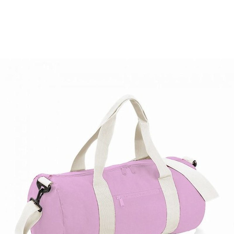Bagbase Plain Varsity Barrel/duffel Bag (20 Liters) (classic Pink/white)