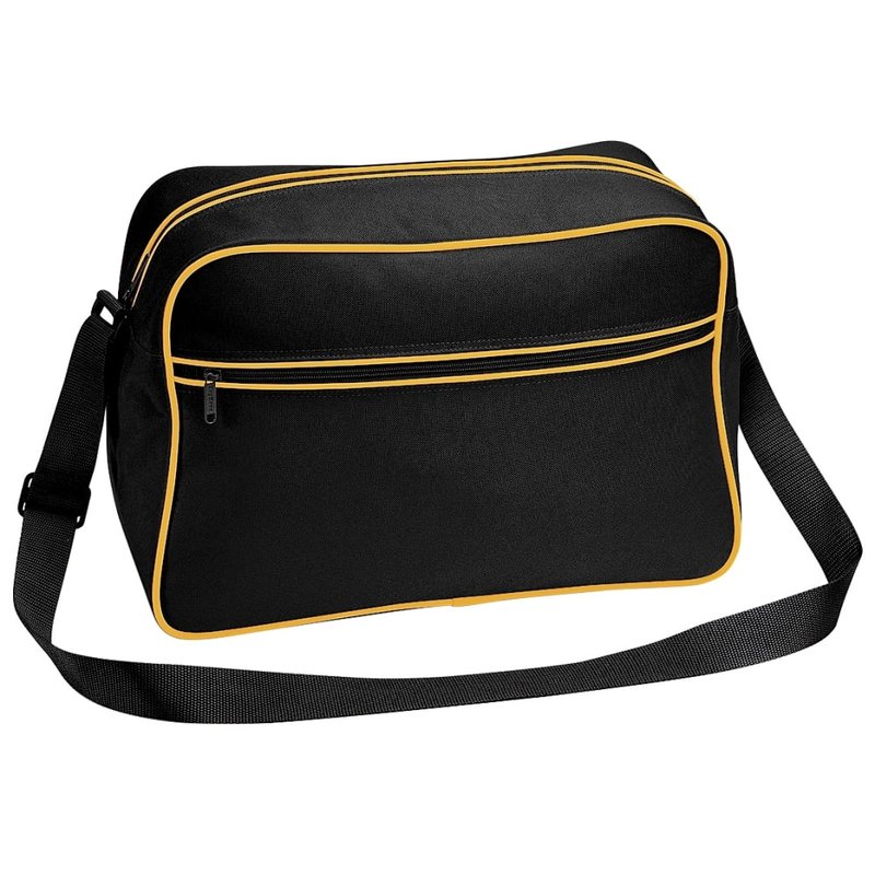 Bagbase Retro Adjustable Shoulder Bag 18 Liters- Black/gold