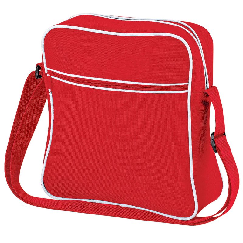 Bagbase Retro Flight / Travel Bag 1.8 Gallons- Classic Red/white