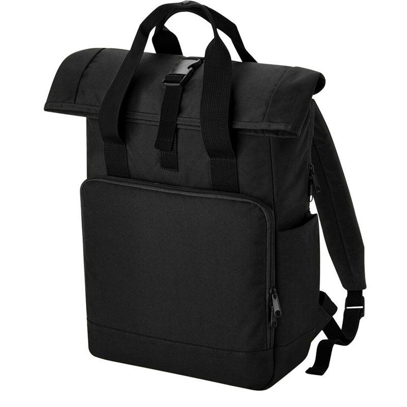 Bagbase Roll Top Twin Handle Laptop Bag In Black