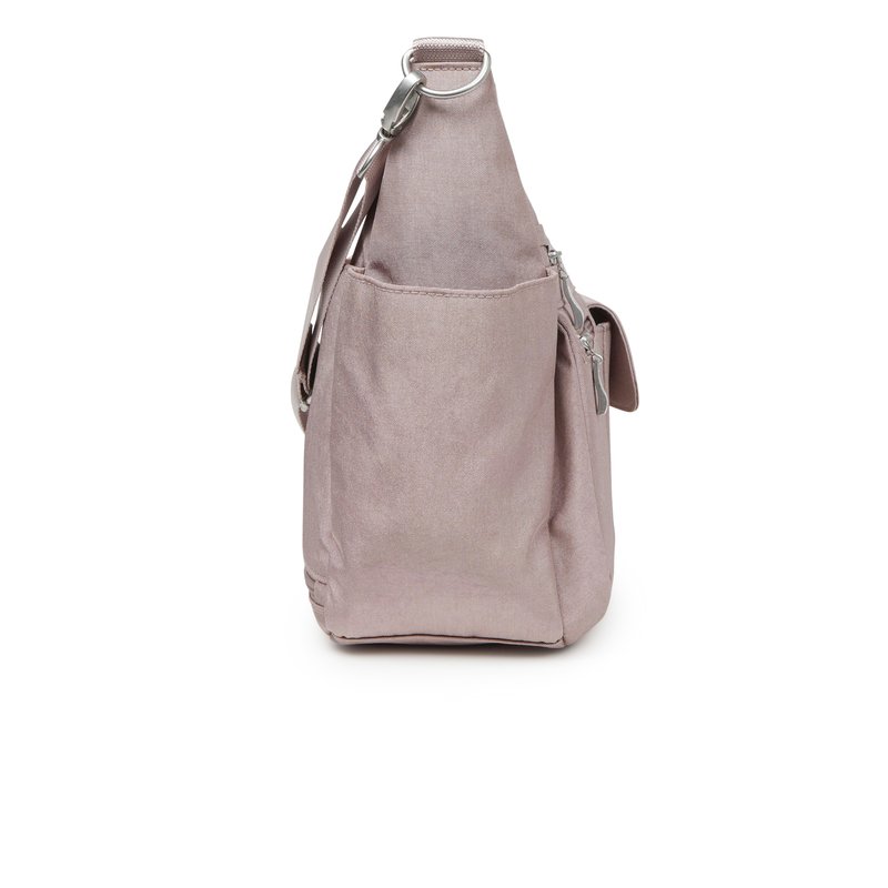 Shop Baggallini Women's Modern Everywhere Hobo Crossbody Bag With Wristlet In Pink