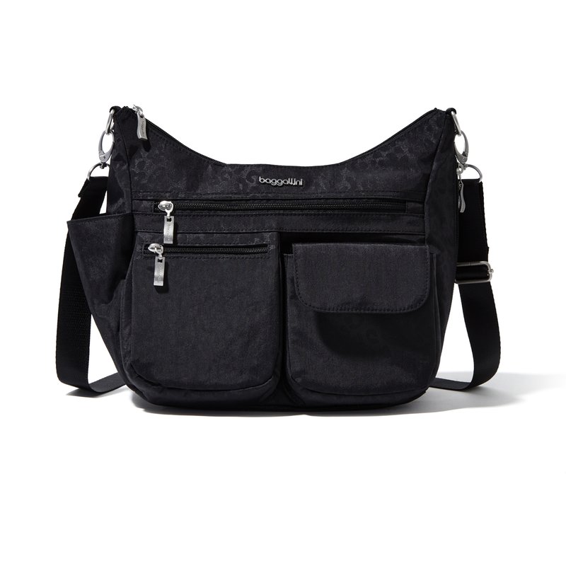 Shop Baggallini Women's Modern Everywhere Hobo Crossbody Bag With Wristlet In Black