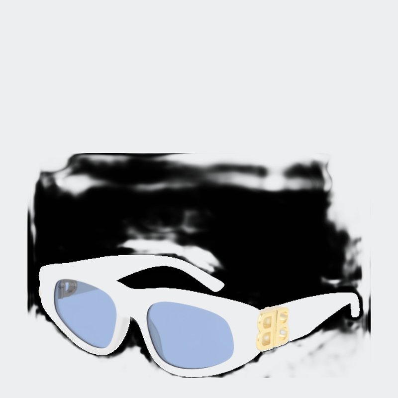 Balenciaga Bb Vintage Oval Sunglasses In White