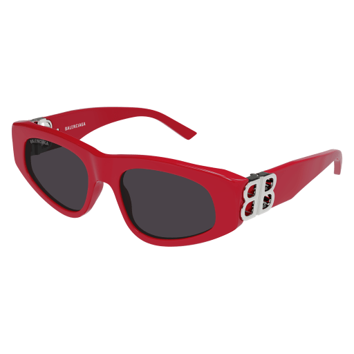 Balenciaga Bb Vintage Oval Sunglasses In Red