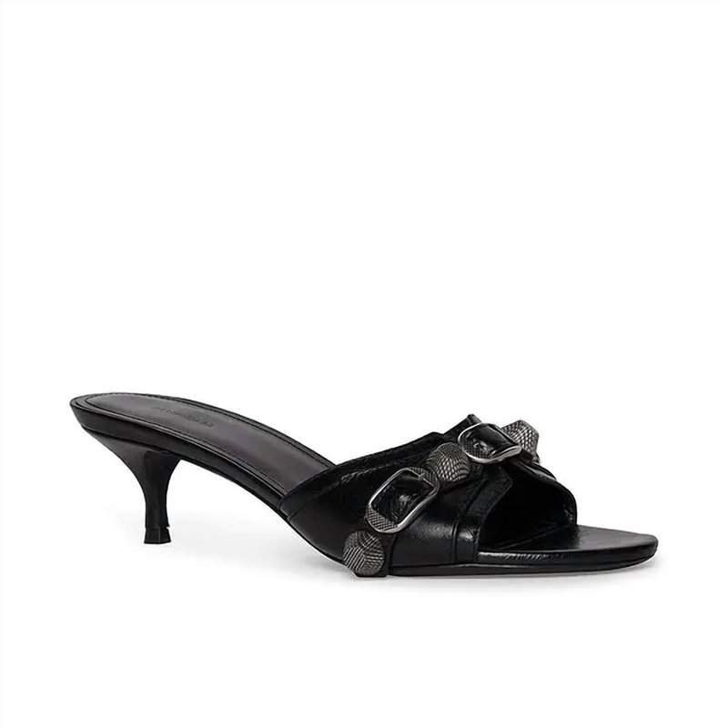 Shop Balenciaga Cagole Flat Sandal In Black