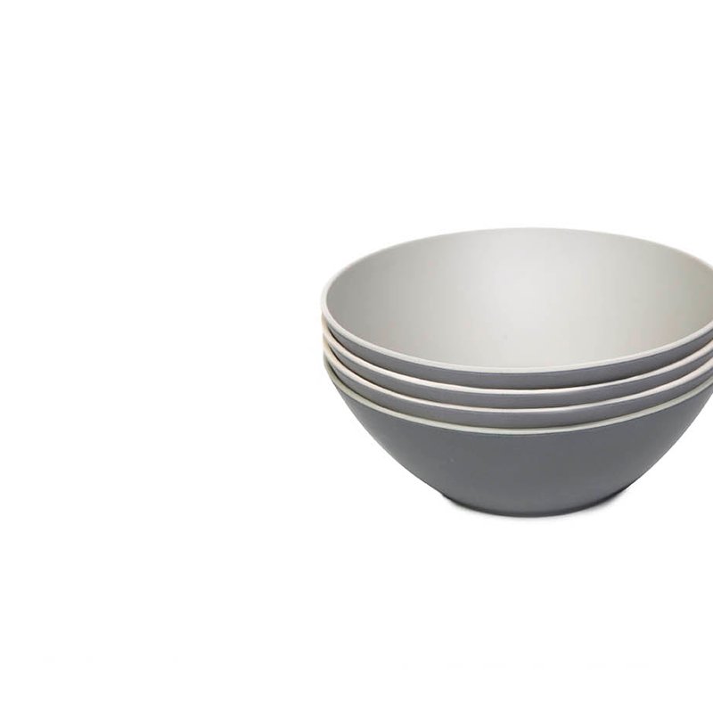 Bamboozle 4-piece Blate Salad Bowl Set (8-inch) In Grey