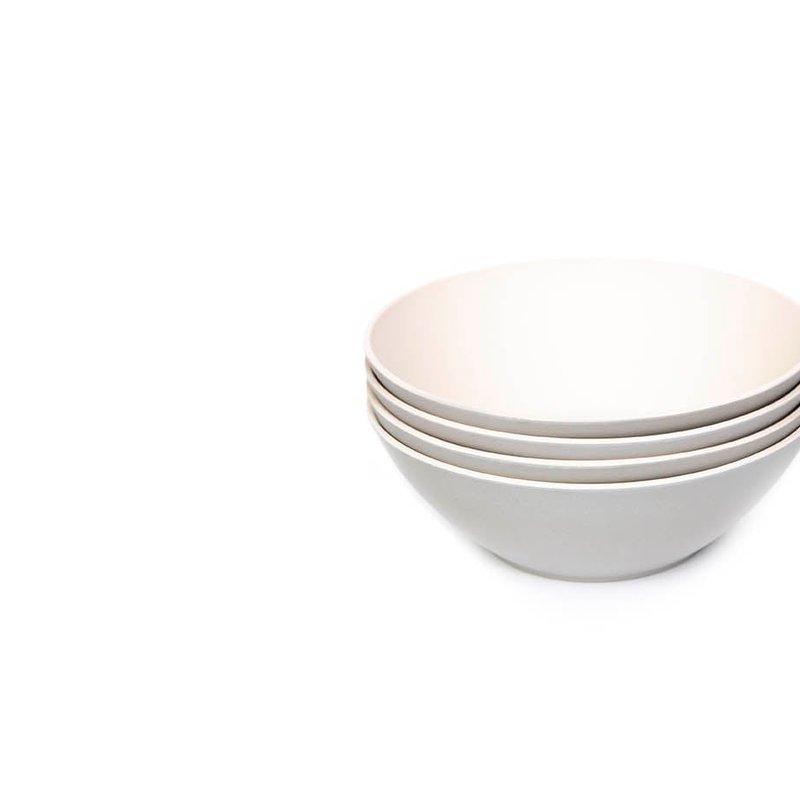 Bamboozle 4-piece Blate Salad Bowl Set (8-inch) In White