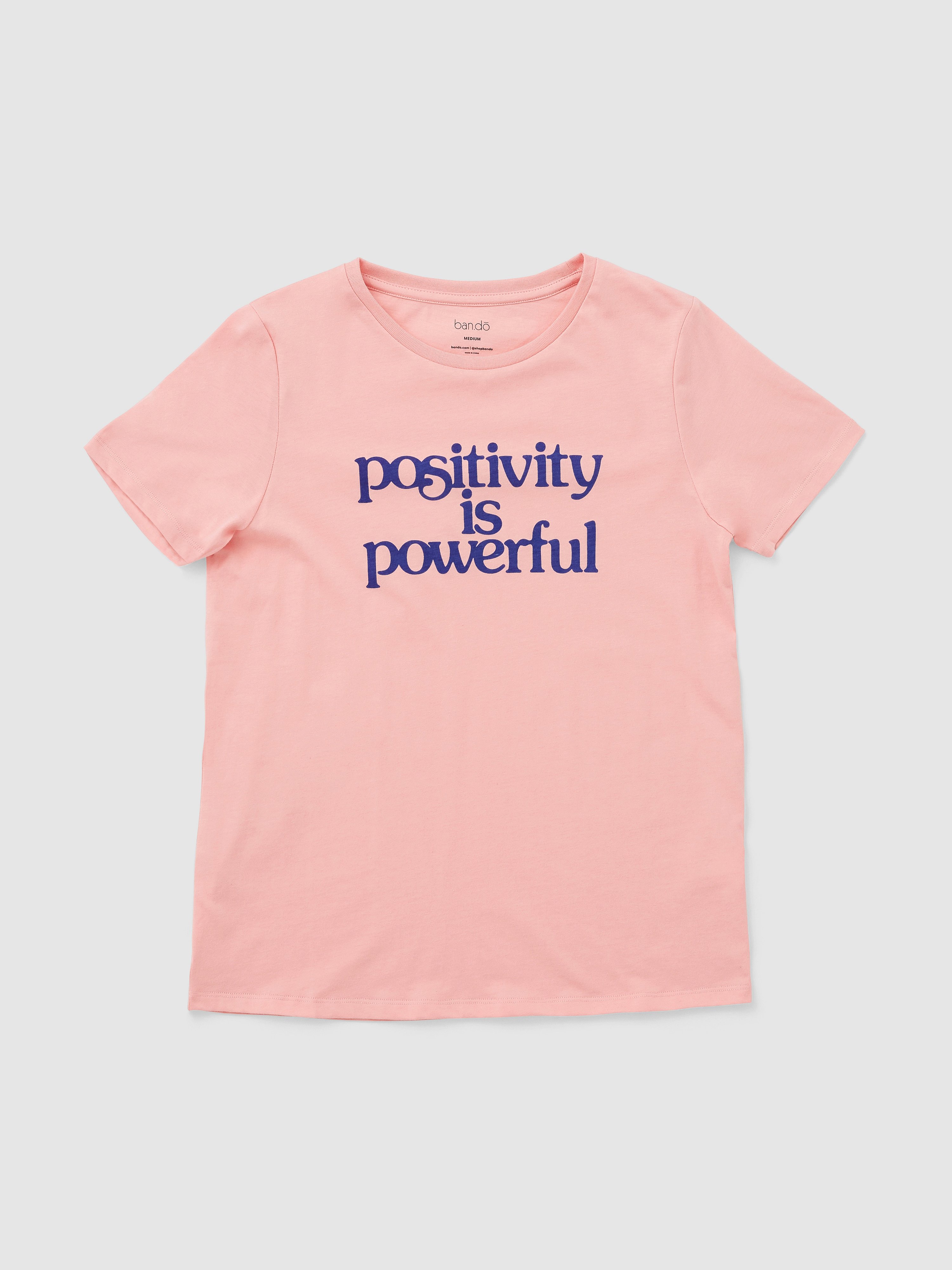 Bando Ban.do Positivity Is Powerful Tee In Cameo Pink