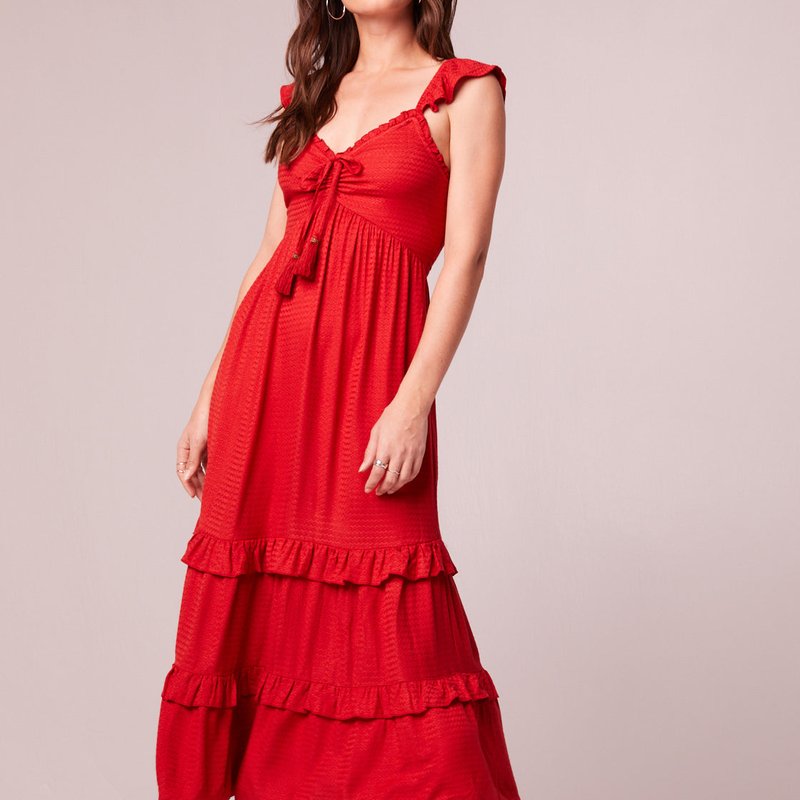 B.o.g. Collective Clarisse Red Tiered Midi Dress