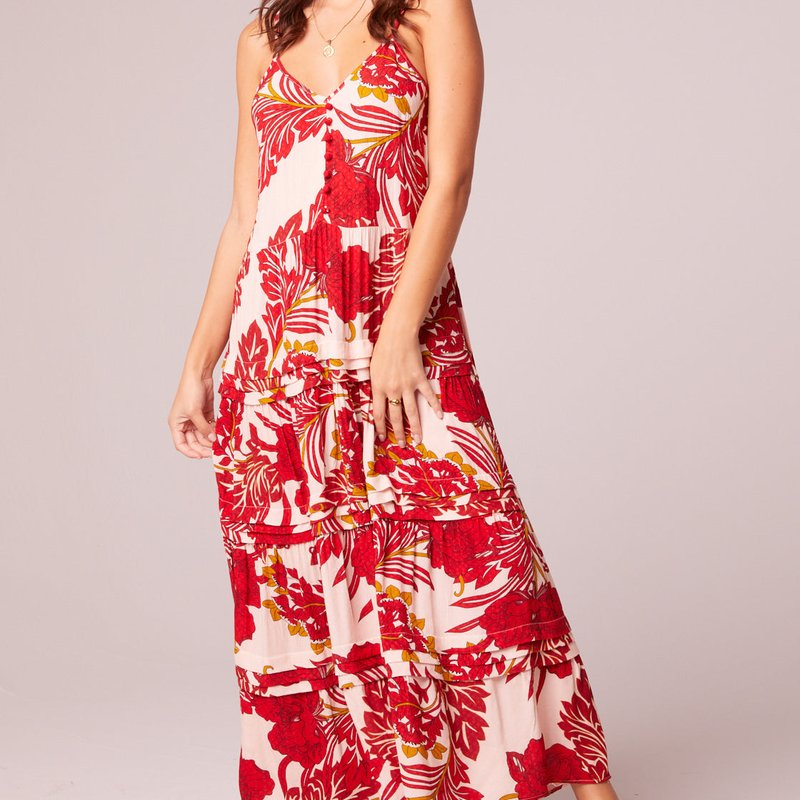 B.o.g. Collective For The Roses Red Floral Button Maxi Dress