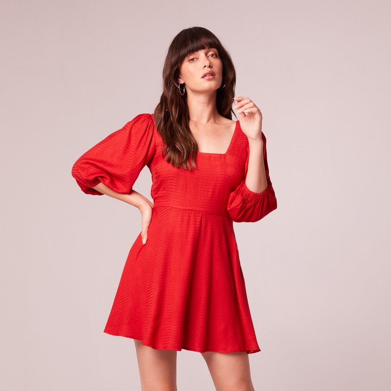 B.o.g. Collective Josette Red Puff Sleeve Mini Dress