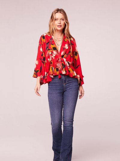 B.O.G. Collective The High Priestess Red Floral Batwing Top product