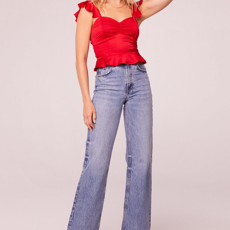 Band Of The Free Cherry Bomb Red Quilted Peplum Top