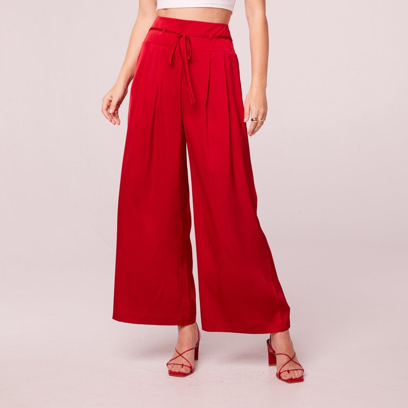 Band Of The Free Sherrie Red Satin Wide Leg Pants
