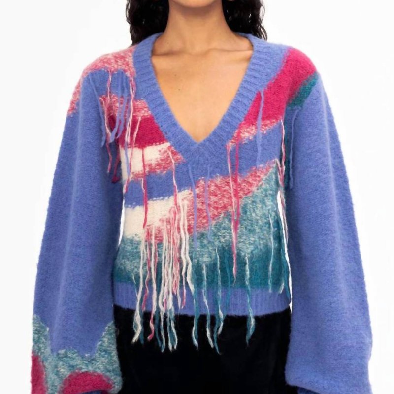 Shop Banjanan Maya V Neck Sweater In Purple