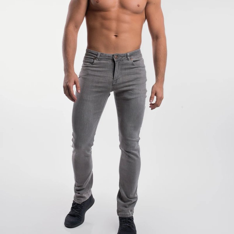Barbell Apparel Bootcut Athletic Fit Jeans In Grey