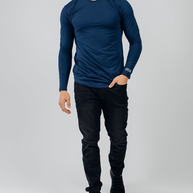 Barbell Apparel Fitted Drop Hem Long Sleeve In Blue