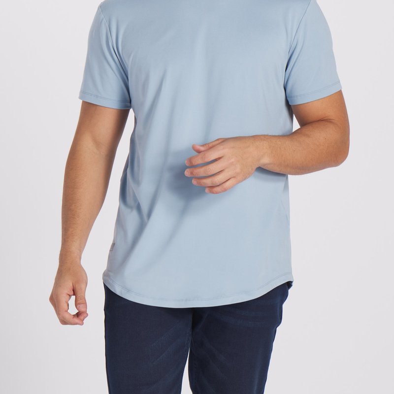 Barbell Apparel Fitted Drop Hem Tee In Blue